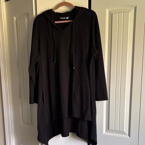 Logo by Lori Goldstein Black Hooded Tunic